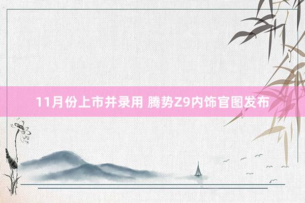 11月份上市并录用 腾势Z9内饰官图发布