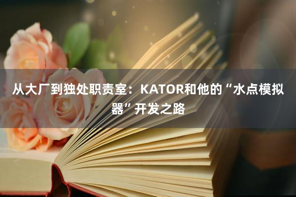 从大厂到独处职责室：KATOR和他的“水点模拟器”开发之路